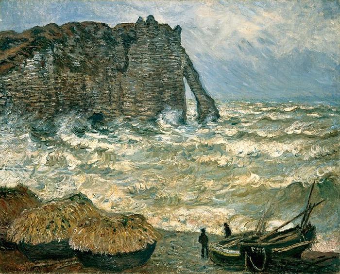 Stormy Sea in Etretat, Claude Monet